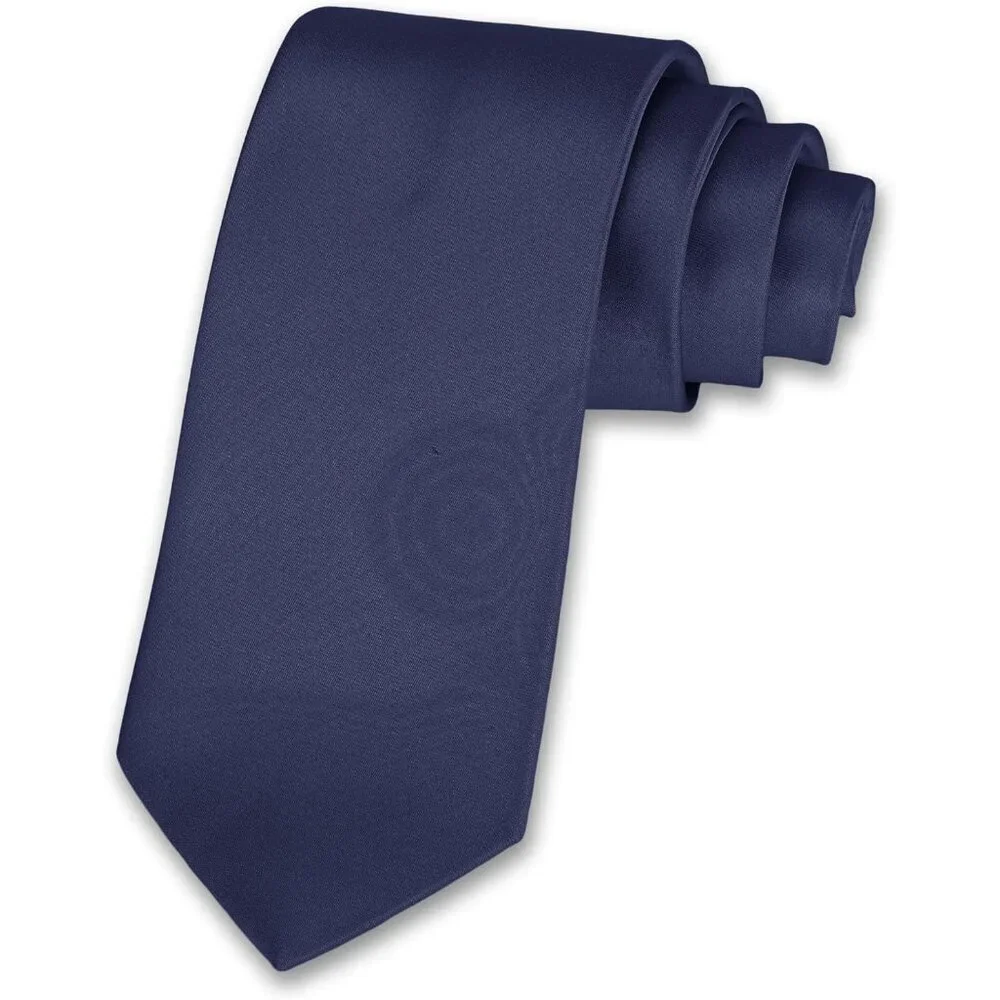 Men's Navy Blue Solid Color 8 Cm (3.15in) Polyester Formal Neck Ties